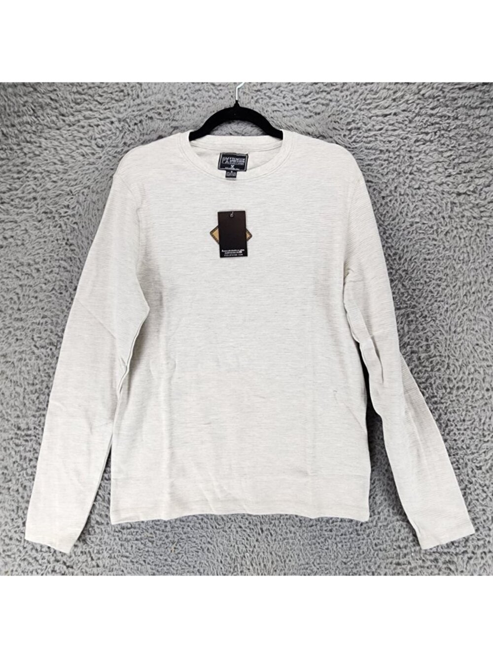 PX Shirt Mens Small Cream Long Sleeve Pullover Tee *NWT*